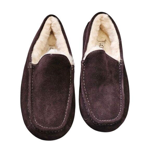 UGG Ascot Slip On Loafers Espresso Brown Comfort Shoes Wool Sherpa Lined Mens 7 - Picture 6 of 15